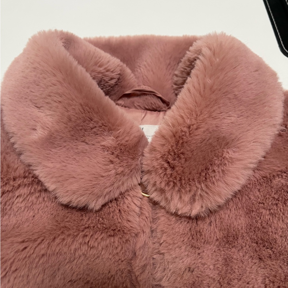 H&M Soft Peach-Pink Faux Fur Jacket